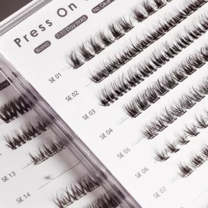 Korean PBT Biodegradable Velvet Eyelash Extensions Individual Press Lashes Full Strip False Eyelashes Cruelty Free 7 10 Days