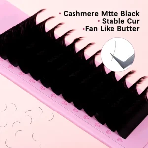Korean PBT Custom Private Label Cashmere Individual Lashes Volume Dark Super Soft Classic Lash Eyelash Extensions