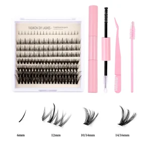Korean PBT Fibers Fan Eyelashes DIY Cluster Spike Bottom Lash 3D Faux Mink Cluster Lash DIY Cluster Lashes