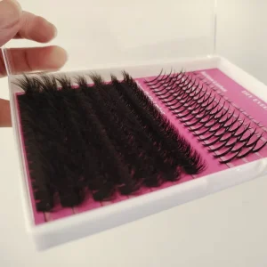 Korean PBT Fibers Fan Eyelashes DIY Fluffy Cluster Spike Bottom Lash 3D Faux Mink Cluster Lash DIY Cluster Eyelashes