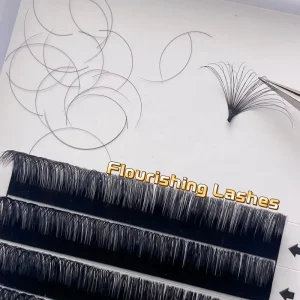 Korean PBT Fibers Handmade Top Volume Natural Long Eyelash Extensions Individual Easy Fanning Cashmere Feel