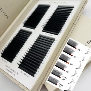 Korean PBT High Quality 7mm-18mm Lengths Fibras Tecnologicas Eyelashes YY W 3D 5D 8DW Thickness B C D Curl Insumos De Pestanas