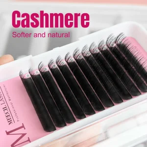Korean PBT Matte Black Lash Extensions 0.03 Natural Look Cashmere Brown Supplies Private Label Lash Trays