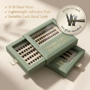 Korean PBT Pre Glued Cluster Lashes Long Lasting Press On Under Lashes Self Adhesive Clusters Lashes