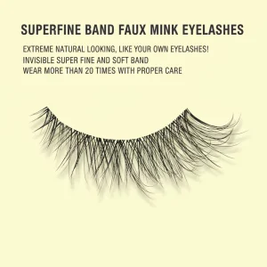 Korean PTB Fiber Superfine Invisible Band Wispy Eyelashes 3D Natural Faux Mink Eye Lashes Provide Custom Logo OEM ODM