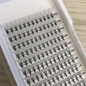 Korean Pbt Eyelash Extensions Silk Fans 0.05MM 8D 9D 10D 144 Fans 12 Lines Small Tray Premade Fan Eyelashes