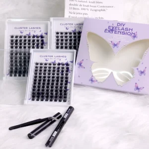 Korean Pbt Fiber Silk Lash Clusters extra Fluffy Lash Clusters Private Label Thick Lash Clusters