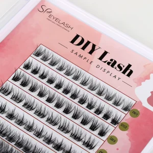 Korean Pbt Pre Cut Diy Segmented Lashes Clusters Private Label Faux Mink 3D Fluffy Effect Cluster Lash