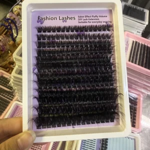 Korean Style Cross Border Full Strip Lashes Wispy Curly Handmade Reusable Waterproof False Eyelashes OEM for Overseas