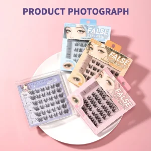 Korean Style Wispy Manga False Eyelashes Thin Black Band Comfortable Reusable Full Strip Eyelashes For Women Daily Makeup