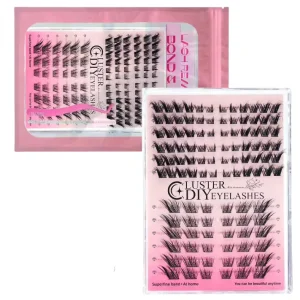 L Curl Foxy Eye Natural Cat Eye Cluster Lash Segment Human Hair Lash Extensions DIY Waterproof Cluster Lashes Kit Volume