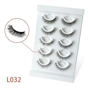 L032 Full Strip High-end Fiber Fake Eyelashes Hot Melt Natural Extension Reusable Batch Diy5/10/20 Pairs