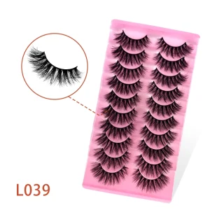 L039 Full Strip False Eyelashes Self-Adhesive Natural Extension Reusable 3D Effect Cruelty-Free Mix Box Diy5/10/20