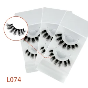 L074 Reusable Self Adhesive Customizable Cruelty Free False Eyelashes 1 Pair Faux Mink Hair 10mm/20mm Black Cotton Band Handmade