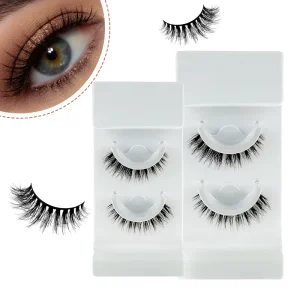 L075 Reusable Self Adhesive Customizable Cruelty Free 3D Faux Mink Hair Handmade Clear Tray False Eyelashes 1 Pair 10mm/20mm