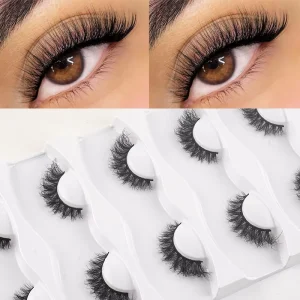 LAISY 3D Faux Mink Lashes Fluffy Volume Strip Lashes Reusable & Lightweight False Eyelashes