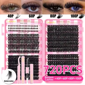 LAKANAKU Anime Lash Spikes Lash Cluster Kit Custom logo Fluffy Lash Clusters
