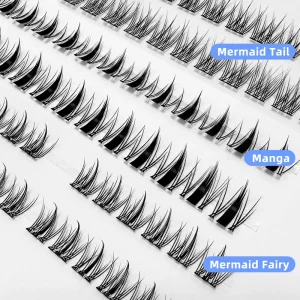 LAKANAKU Cashmere Natural Diy Lash Extension Custom Logo Segments Cluster Lashes Kit Private Label Eyelash Cluster