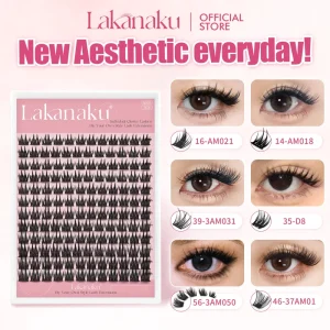 LAKANAKU Eyelash Cluster Kit Cluster Eyelashes Waterproof Libro De Pestaas Dd Curl Lash Clusters