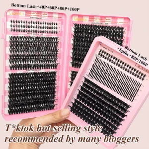 Korean PBT Fibers Fan Eyelashes DIY Fluffy Cluster Spike Bottom Lash Soft Fluffy Cluster Lash DIY Cluster Eyelashes