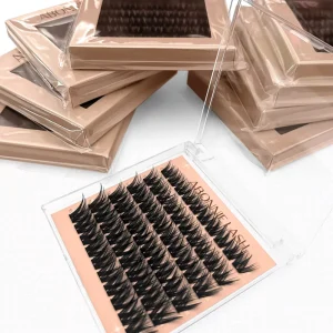 LAKANAKU Professional Lash Cluster Vendor with Your Own logo Faux Mink Eyelashes Clusters fox Eye Clusters Lashes Kit
