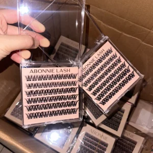 LAKANAKU Soft Lightweight Lash Clusters with Thin Bands in Trendy Styles Like Wispy Manga fairy and Fox eye DIY Lash Cluster