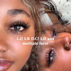 LB LJ LC LD M Curl Eyelash Extensions Silk Lash Trays Cashmere Matte Black Lash Extensions