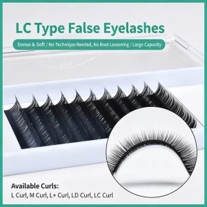 LC Type Soft Single Flat Hair Eyelash Extensions LC LD False Lashes for Salon Use
