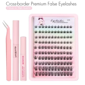 LC05 Camellia Cluster Lashes DIY Wispy Feathery Individual Segment Eyelash Extensions Thin Band 60 Rows