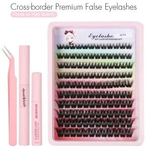LC13 Camellia Cluster Lashes DIY Wispy Volume Individual Segment Eyelash Extensions Thin Band 60 Rows