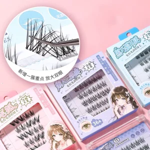 LMLTOP Factory Self Adhesive Segmented False Lashes 4 Styles No Glue Reusable Cluster Lashes Custom Logo Package