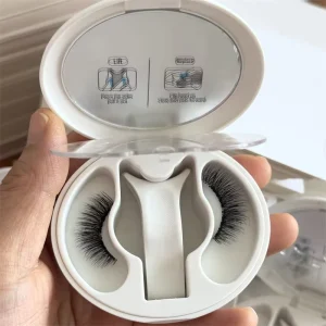 LUXURY D Curl Soft Magnetic Lashes Top and Bottom Magnetic Lash Sets Reusable Cruelty Free with Compartment Eyelash Box