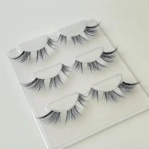 LX Series Fake Eyelash Anime Lashes 3 Pairs Little Devil Natural Daily Makeup Manga Eyelashes Clear Band Eyelashes
