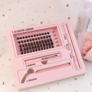 LanSonWink C D for DIY Extension Kit Synthetic Hair Segment Lash Extensions Dramatic Natural Look 25mm 0.07mm Thickness