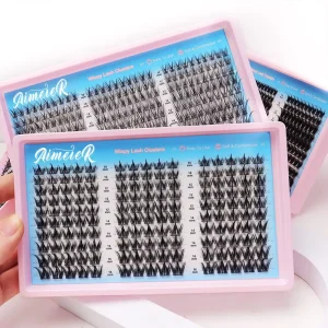 Large Capacity 150 Pcs Wispy Soft Volume Natural Thin Band C Curl Lightweight Comfortable Wispy Thick Effect Lash Cluster Kit