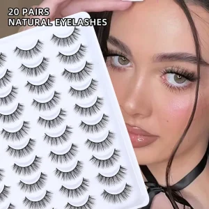 Large Capacity 3D Curled One Piece False Eyelashes Short Natural Self Grafting Paired Lashes