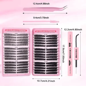 Large Capacity Cat Eye Faux Mink Lash Clusters Book 32 Rows Mixed Density 30D 100D Fluffy DIY Eyelash Extensions OEM