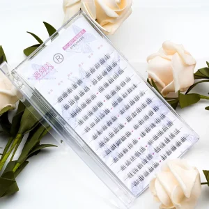 Large Capacity Cluster Individual Lashes Clear Thin Band Segmented Self-adhesive Handmade False Eyelashes Natural Wispy DIY Lash