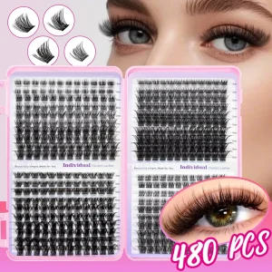 Large Capacity DIY Lash Cluster Book Kit Cluster Lashes Mixed Styles Foldable Storage Tray for Beauty Salon