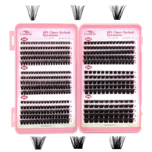 Large Capacity Diy Segmented 640 Clusters 30D40D Single Cluster Natural Eyelashes Book Eyelashes False Eyelashes