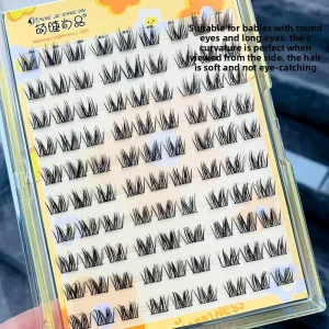 Large Capacity Glue Free Fluffy Eyelashes Sunflower Single Cluster Segmented Self Adhesive False Eyelashes