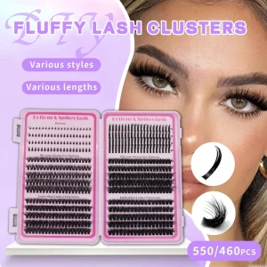 Large-Capacity PBT Press DIY Cluster False Eyelashes Set Multiple Sizes 28 Rows Thick Curly Dense