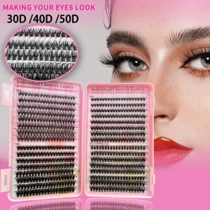 Large-Capacity Segmented False Eyelashes, Thick Messy Style, Plastic Black Band