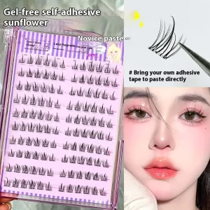 Large Capacity Self Adhesive Glue Free Lazy Sunflower Single Cluster Eyelashes Natural Novice Segmented Eyelashes