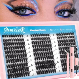 Large Capacity Wispy Lash Clusters 300Pcs Volume Soft Thin Band Thick Effect Lightweight Lash Cluster