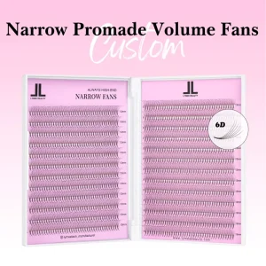 Large Trays Premade Fans Eyelash Extension Wispy Volume Lashes Narrow Long Stem Handmade Silk Mink Faux Mink
