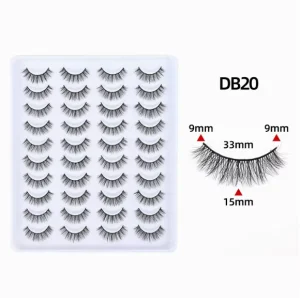 Large Volume One Piece Synthetic False Eyelashes Natural Short Lash Extensions 3D Curling DIY Self Apply Strip Lashes
