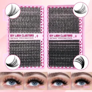 Lash Book Large Capacity Mixed Cluster Lashes Pack 30D 40D 60D 80D Segment