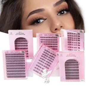 Lash Cluster Kit European American Segmented Eyelash Extensions Soft Curl Voluminous Upper Lash Line Glue Free