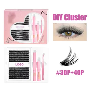 Lash Cluster Kit Segment Lash Extensions Double Eyelash Glue Bond and Seal